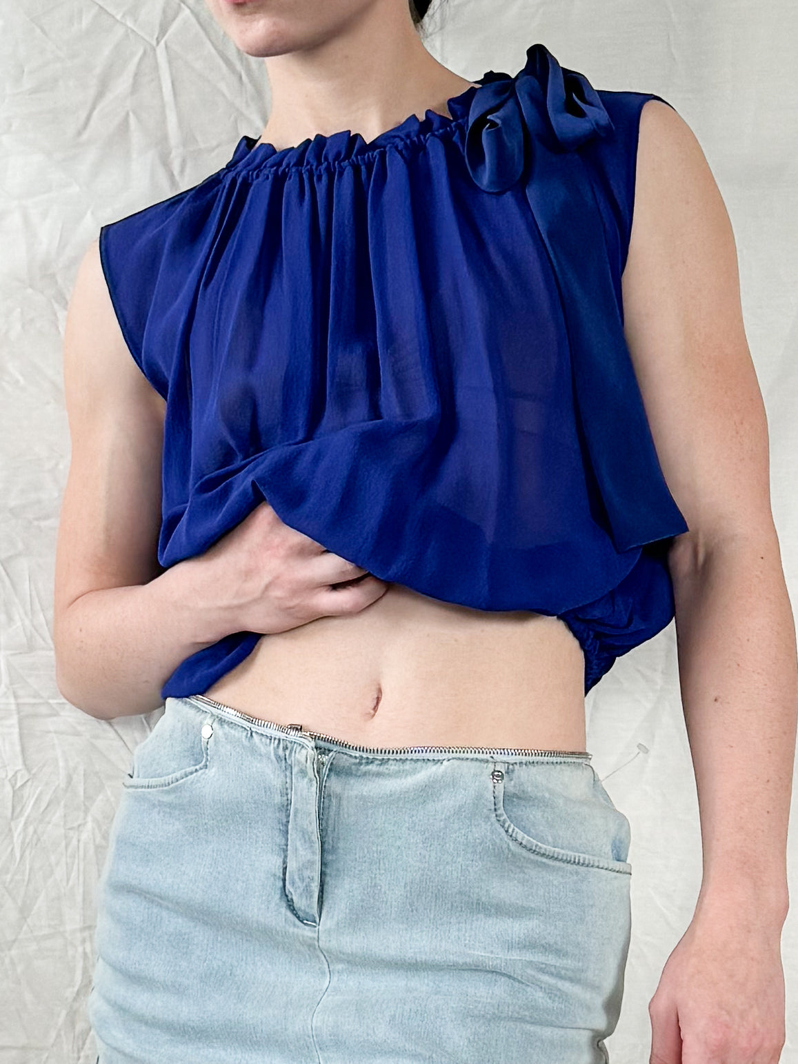 Miu Miu Sheer Blue Tank  Icarus Vintage