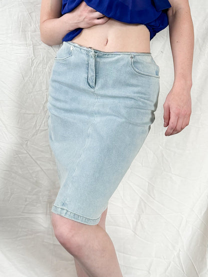 Celine Fall 2003 Zippered Denim Skirt  Icarus Vintage