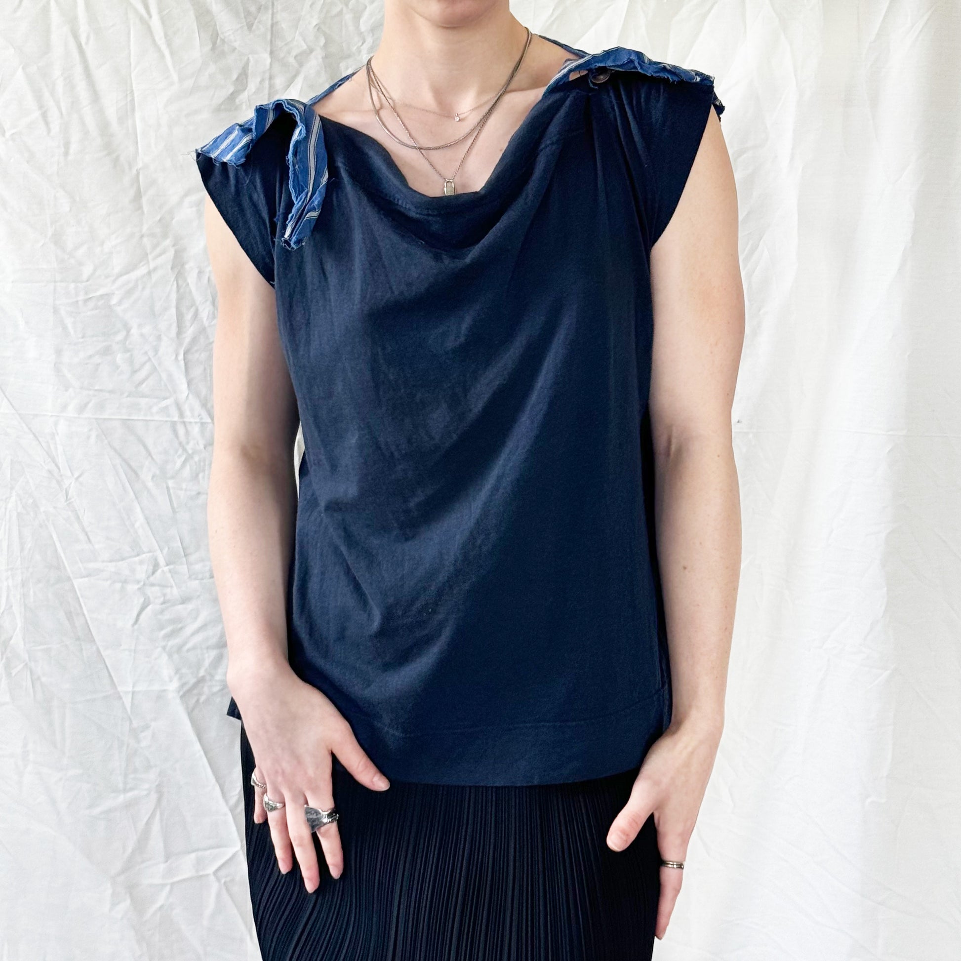 Vivienne Westwood Navy Draped Top  Icarus Vintage