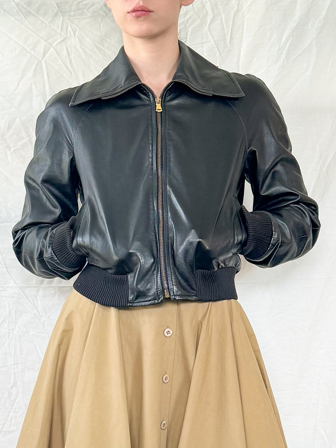 Dolce & Gabbana Lambskin Leather Bomber  Icarus Vintage
