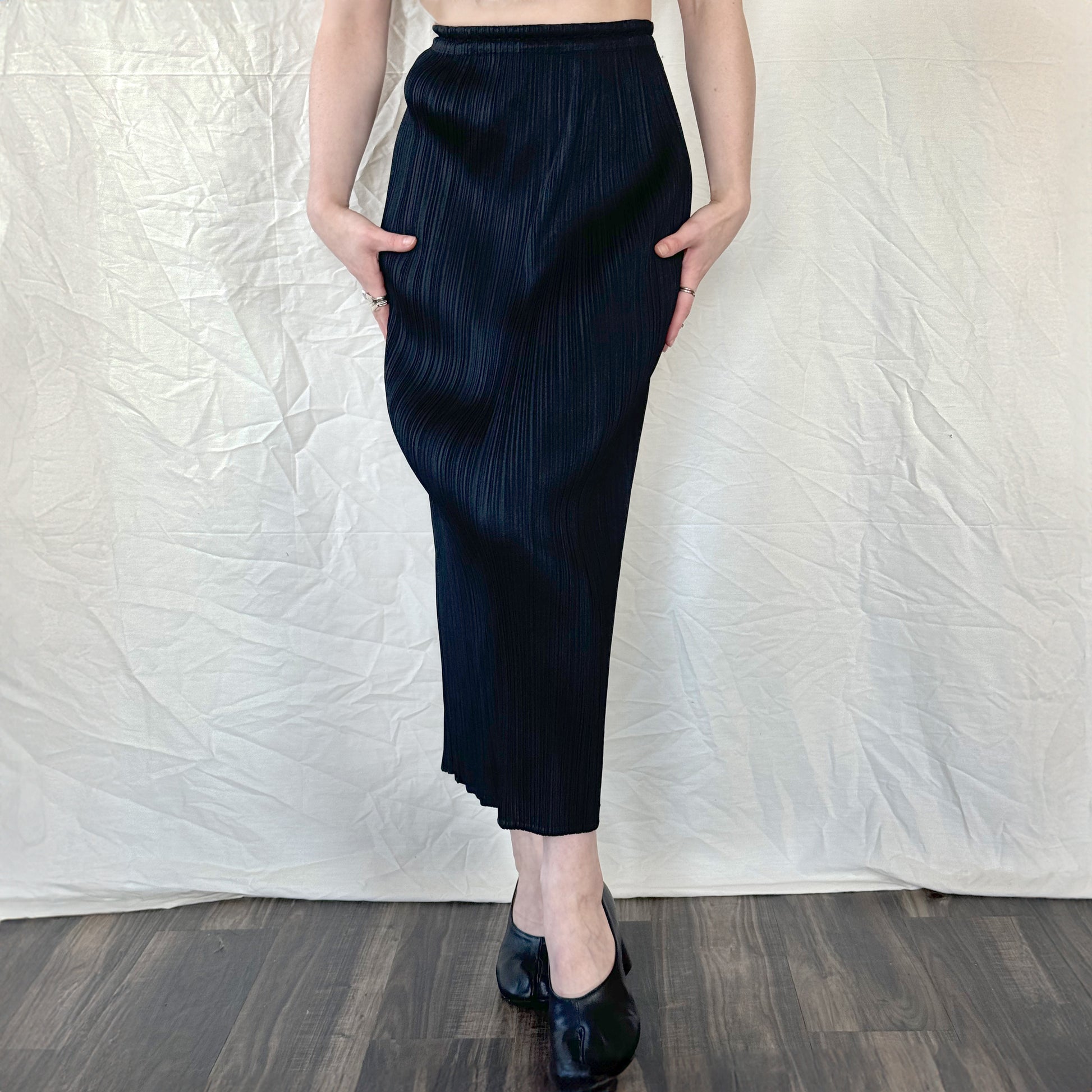 Issey Miyake Pleats Please Black Maxi Skirt  Icarus Vintage