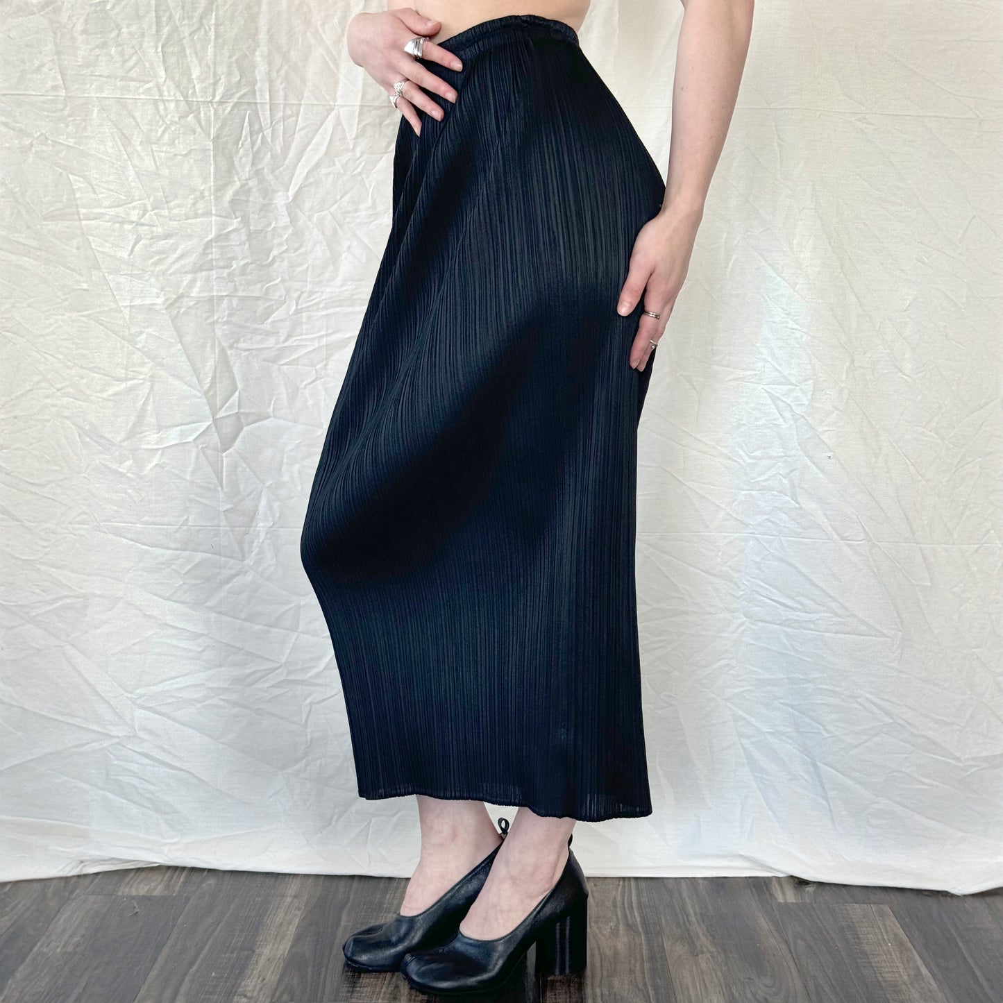 Issey Miyake Pleats Please Black Maxi Skirt  Icarus Vintage