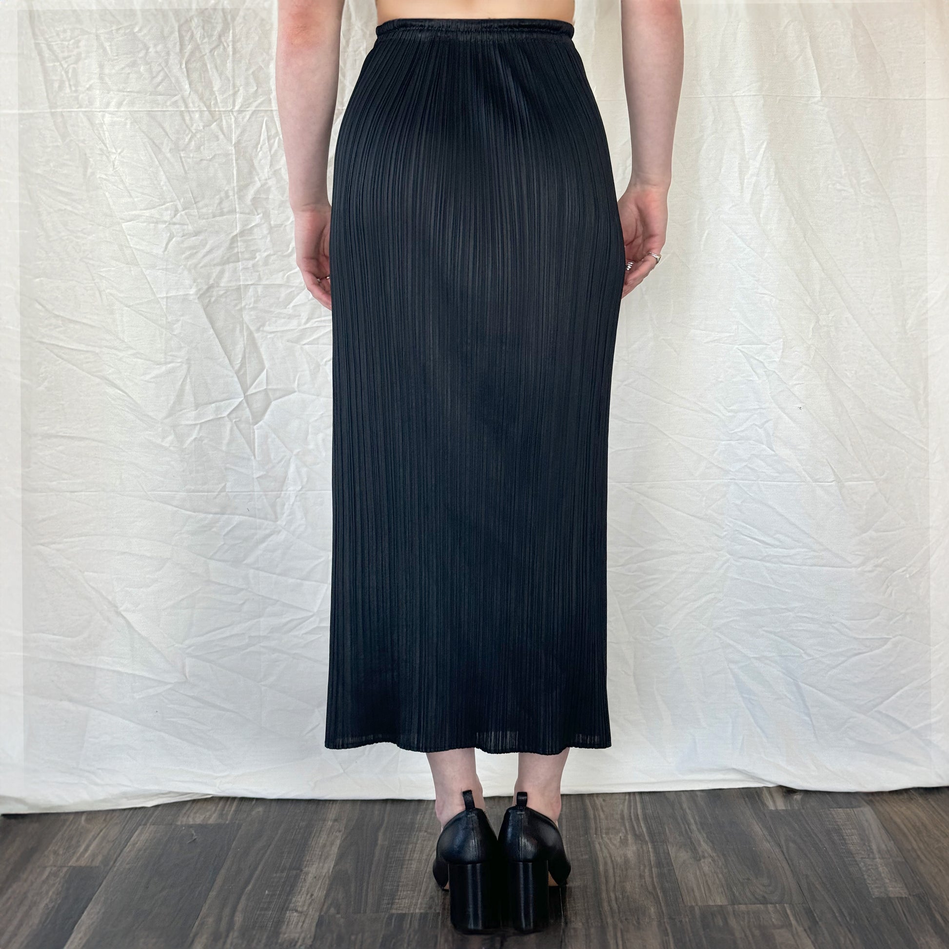 Issey Miyake Pleats Please Black Maxi Skirt  Icarus Vintage