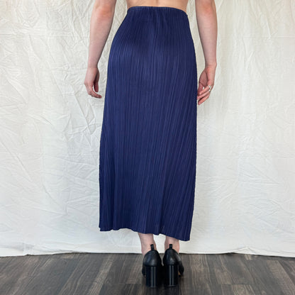 Issey Miyake Pleats Please Navy A-Line Skirt  Icarus Vintage