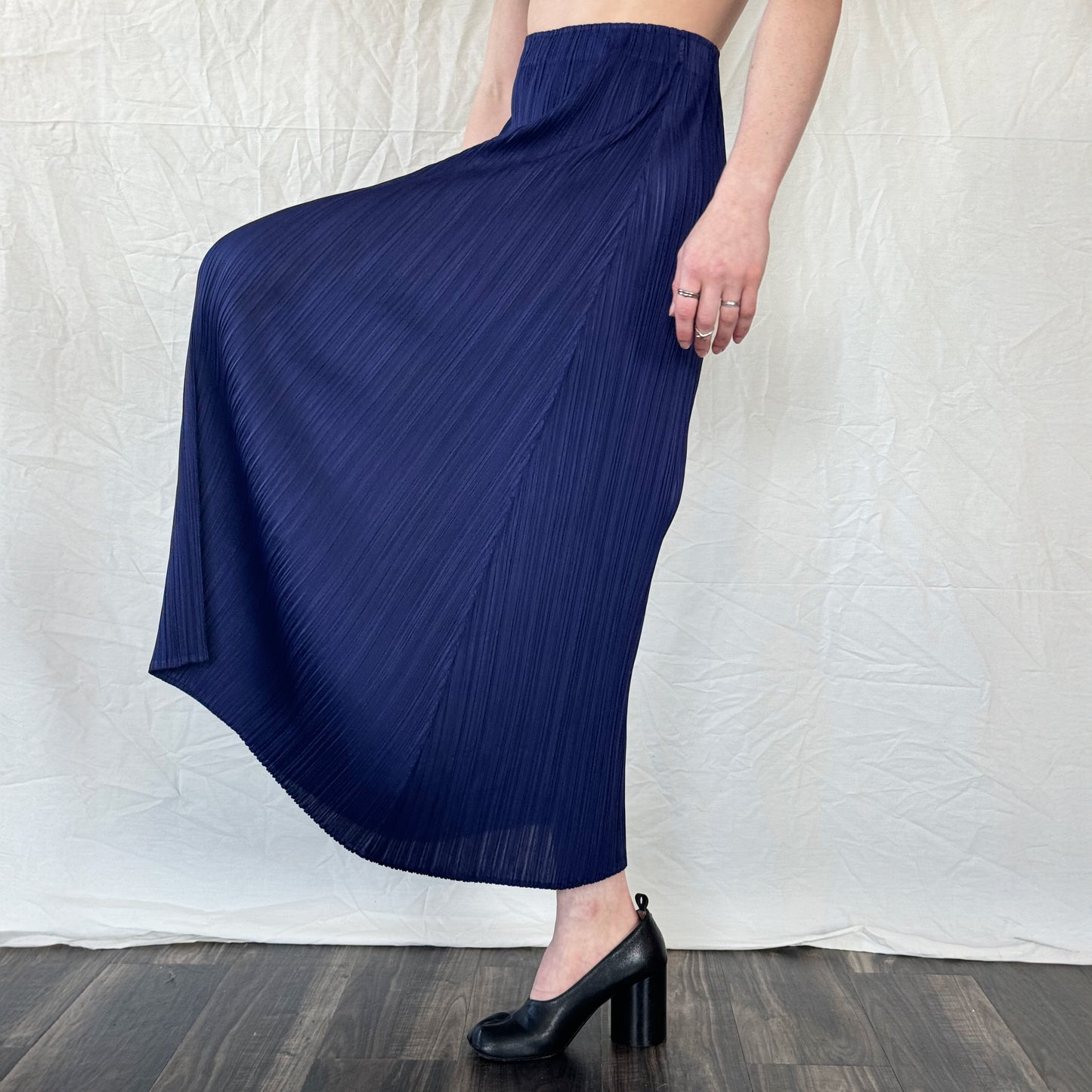 Issey Miyake Pleats Please Navy A-Line Skirt  Icarus Vintage