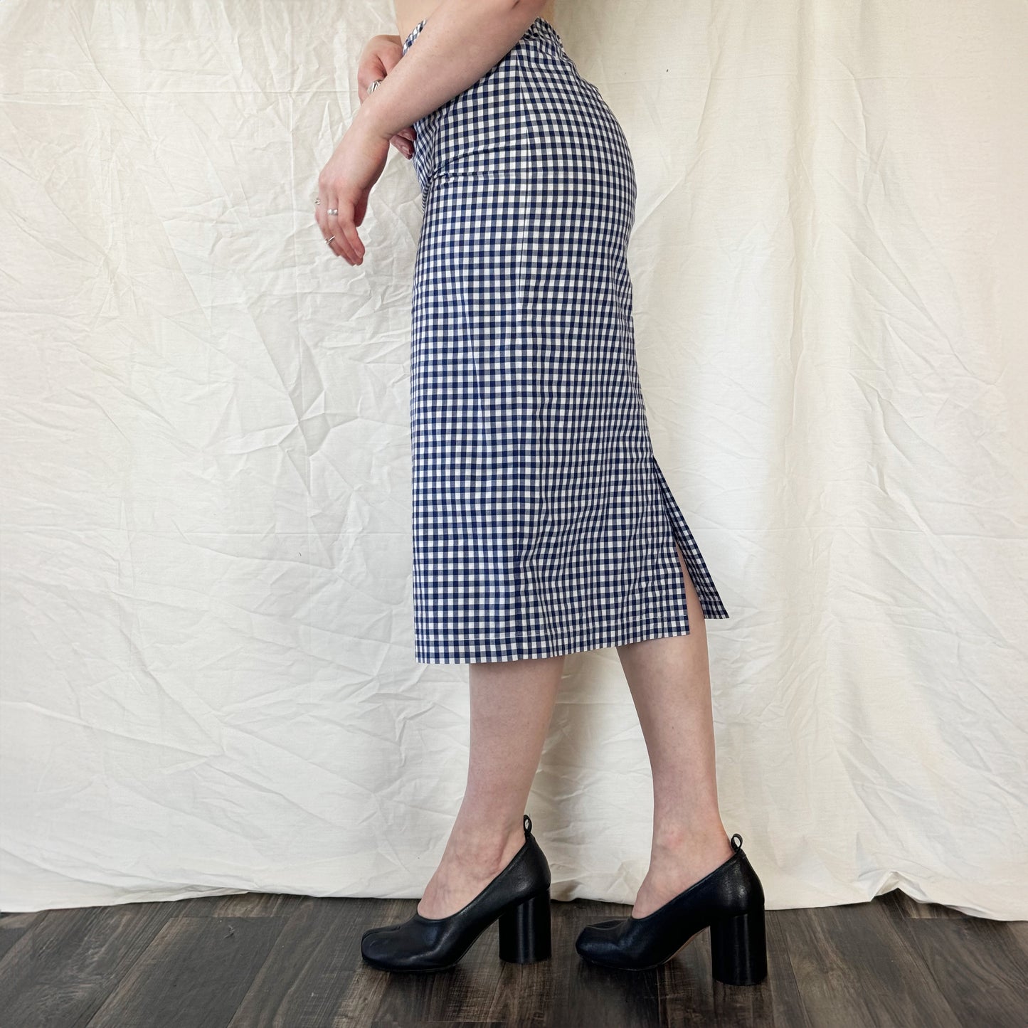 Comme Des Garçons - SS 2014 Gingham Midi Skirt  Icarus Vintage