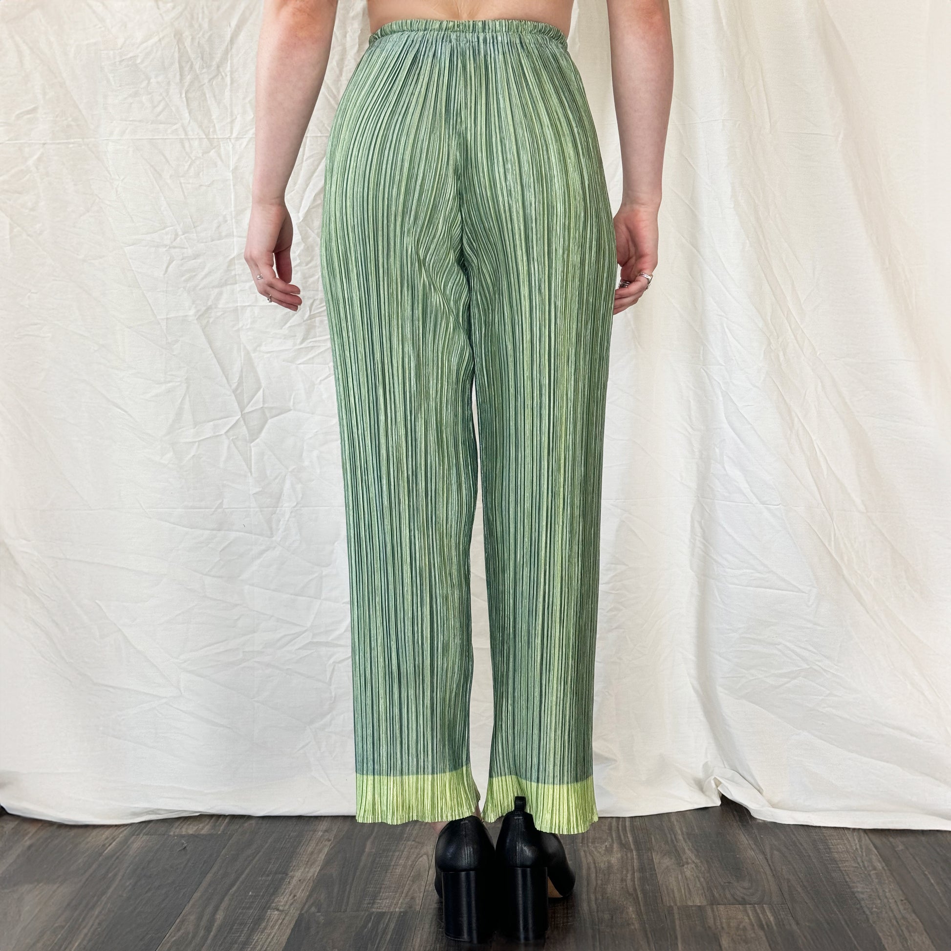 Issey Miyake Pleats Please Green Trousers  Icarus Vintage