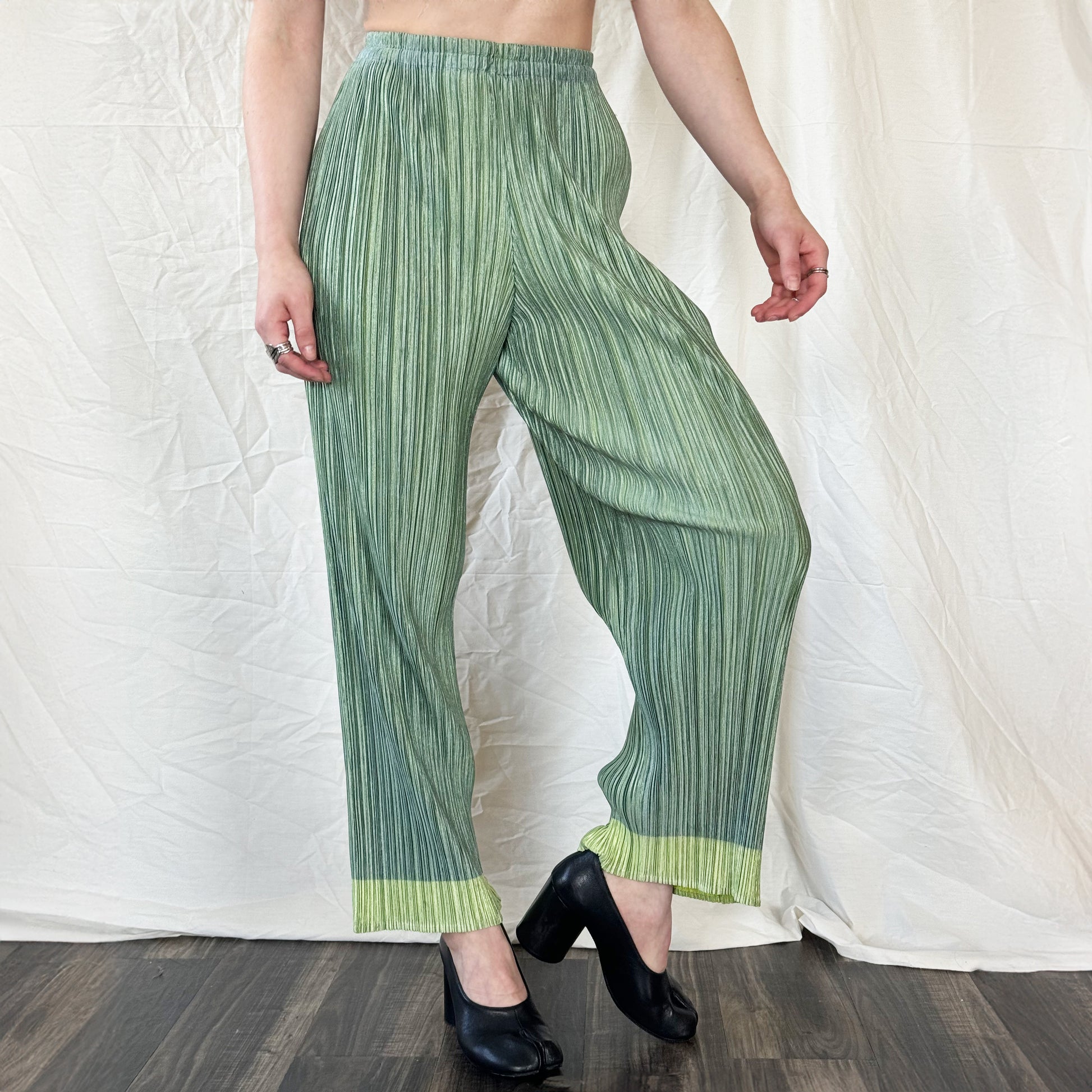 Issey Miyake Pleats Please Green Trousers  Icarus Vintage