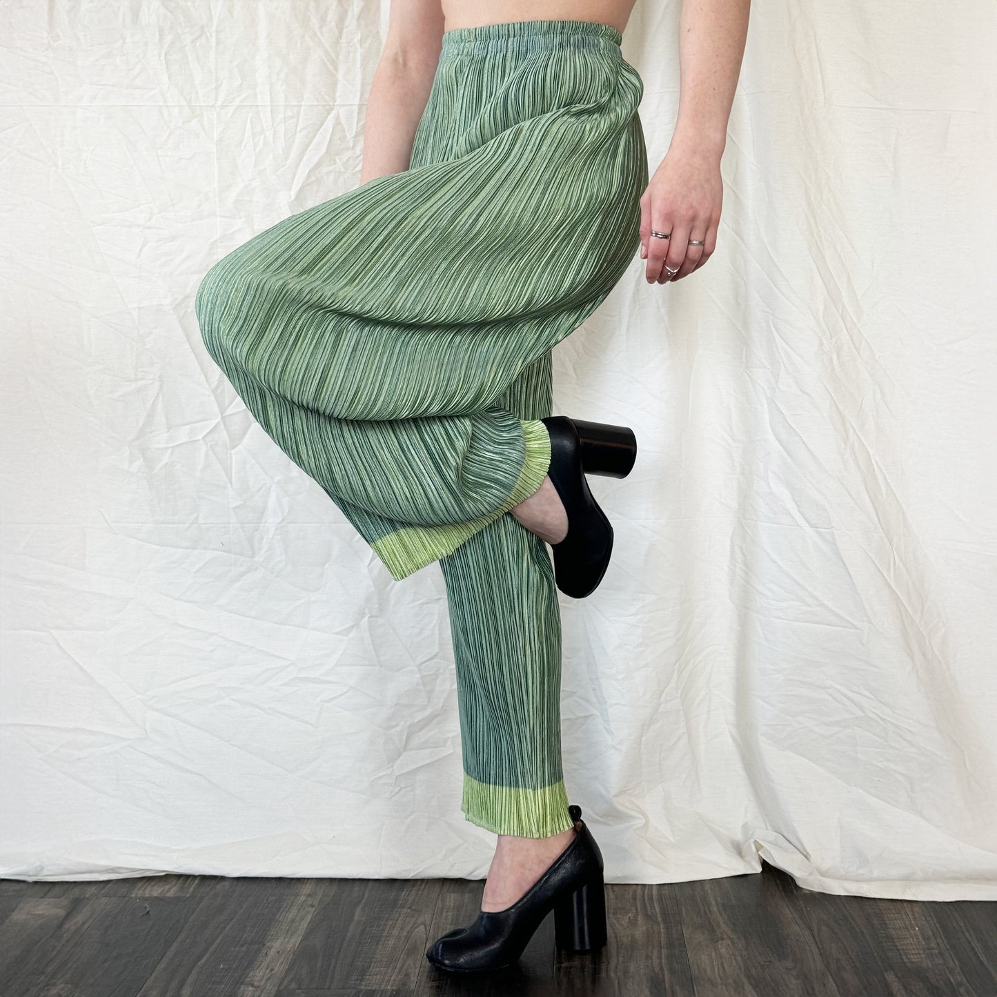 Issey Miyake Pleats Please Green Trousers  Icarus Vintage