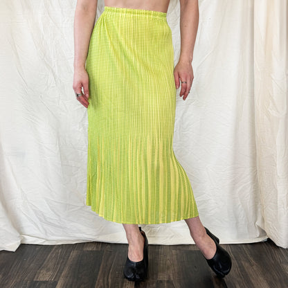Issey Miyake Pleats Please Gingham Print Skirt  Icarus Vintage