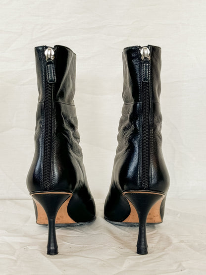 Gucci Black Pointed Toe Ankle Boots  Icarus Vintage