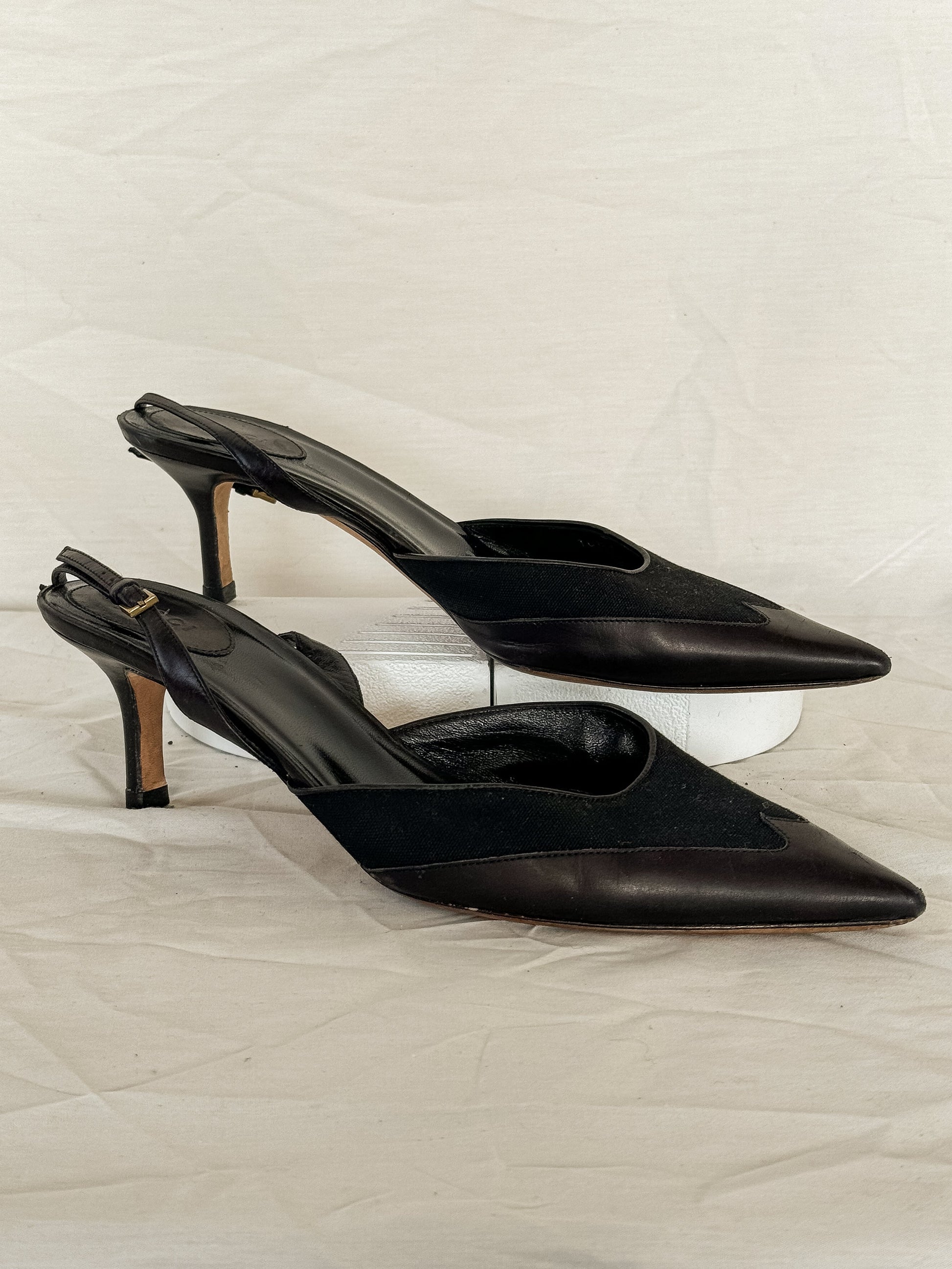 Gucci Black Kitten Heel Slingbacks  Icarus Vintage