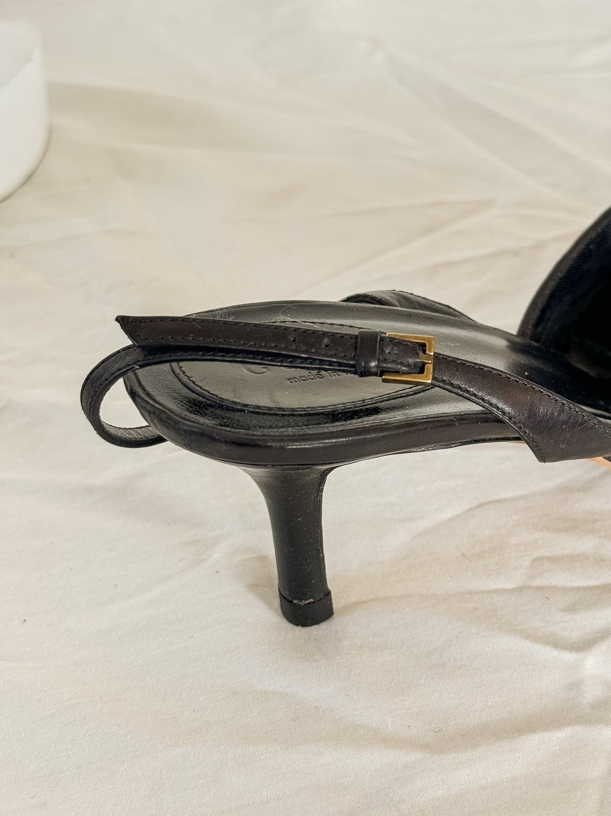 Gucci Black Kitten Heel Slingbacks  Icarus Vintage