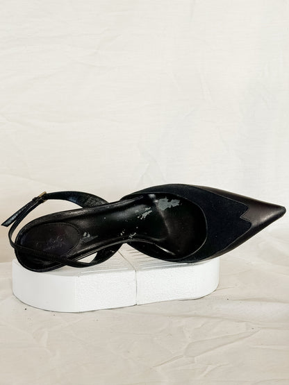 Gucci Black Kitten Heel Slingbacks  Icarus Vintage