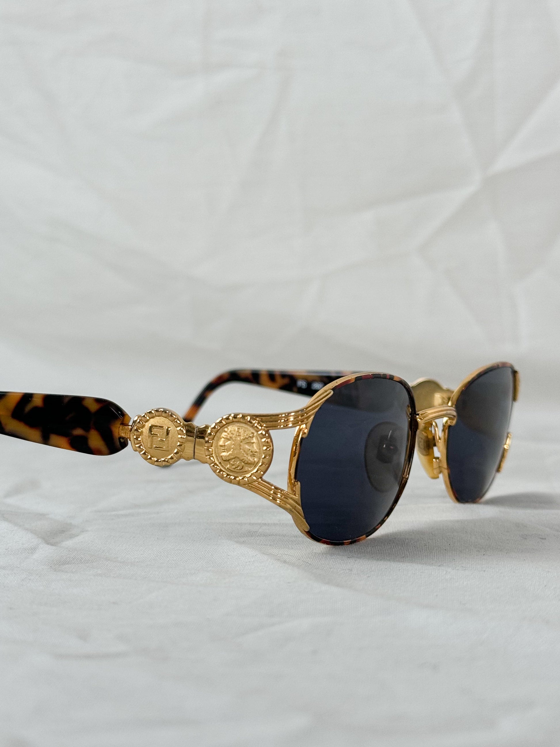 Fendi Gold Tortoiseshell Sunnies  Icarus Vintage