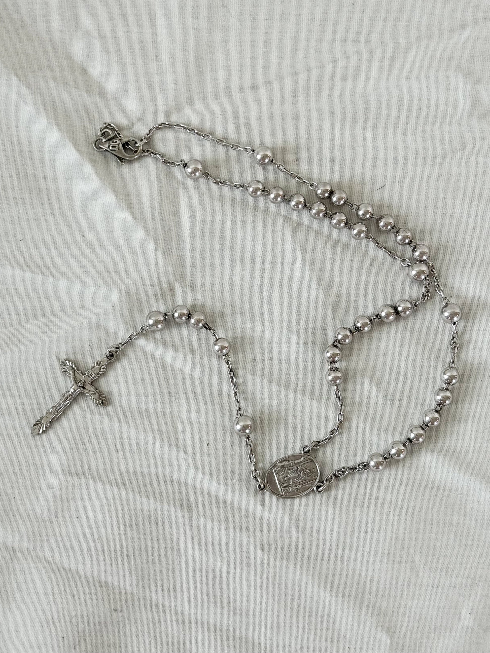 Dolce & Gabbana Sterling Silver Rosary  Icarus Vintage