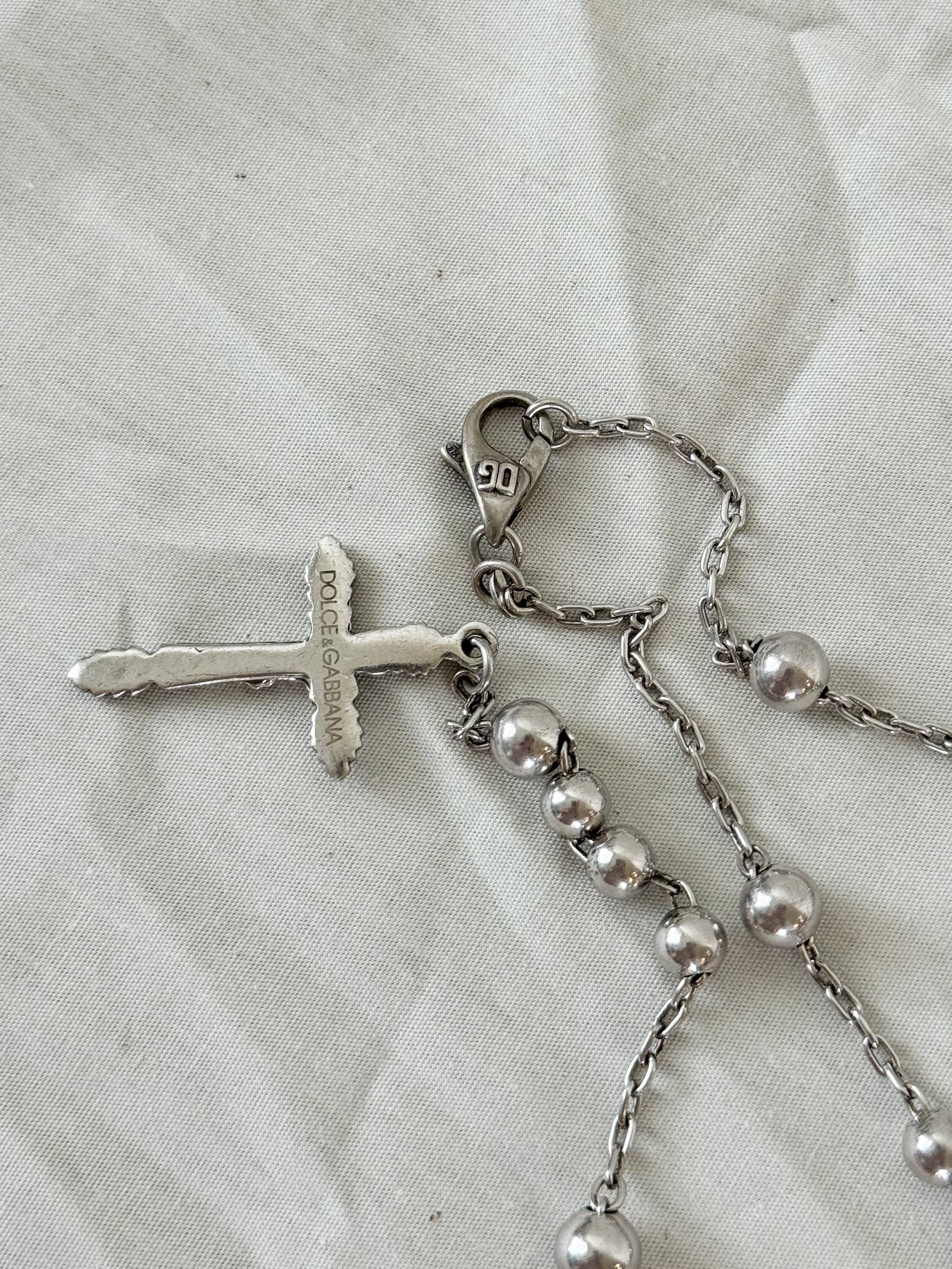 Dolce & Gabbana Sterling Silver Rosary  Icarus Vintage