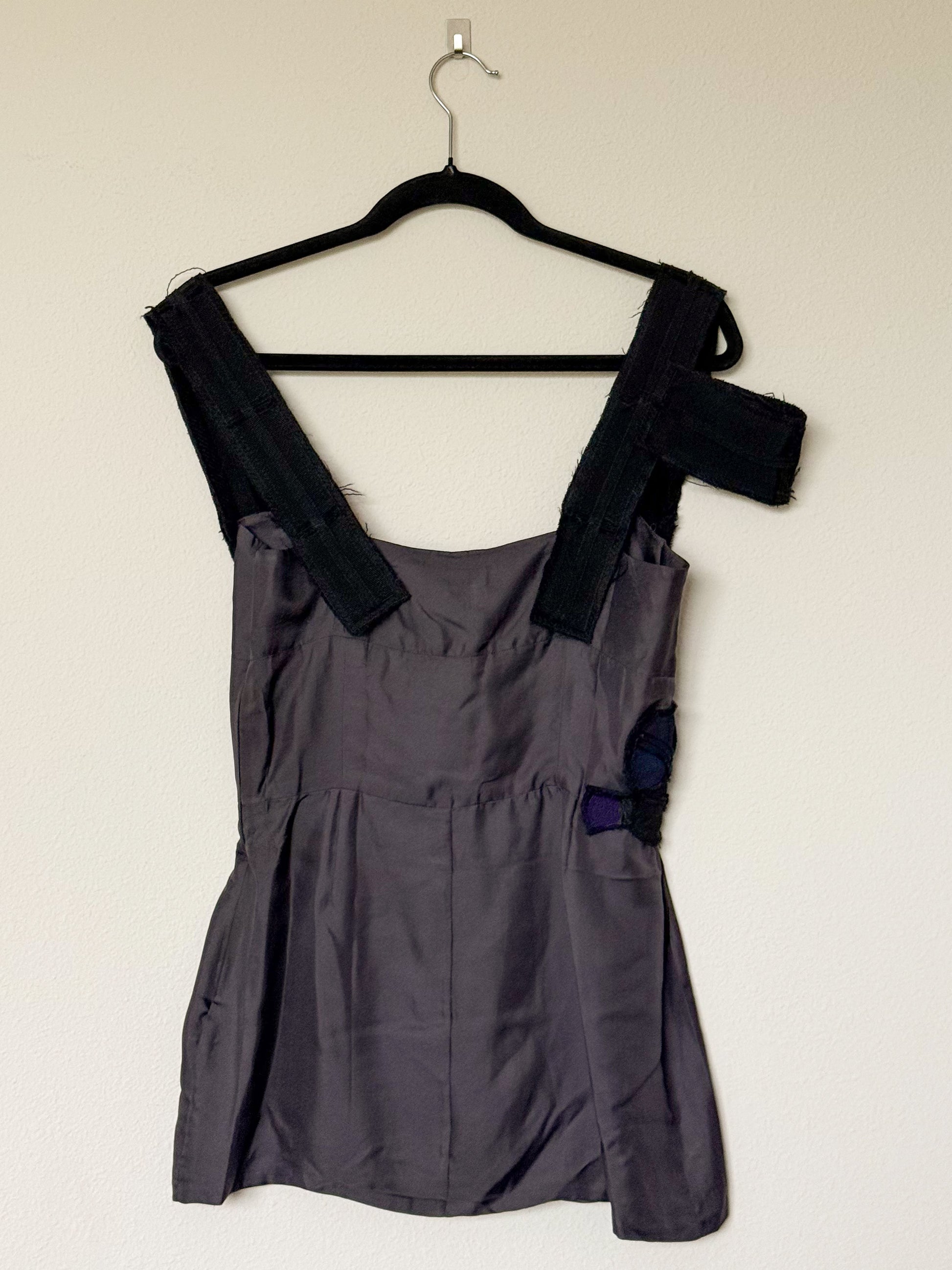 Prada Fall 2003 Gray Silk Top  Icarus Vintage