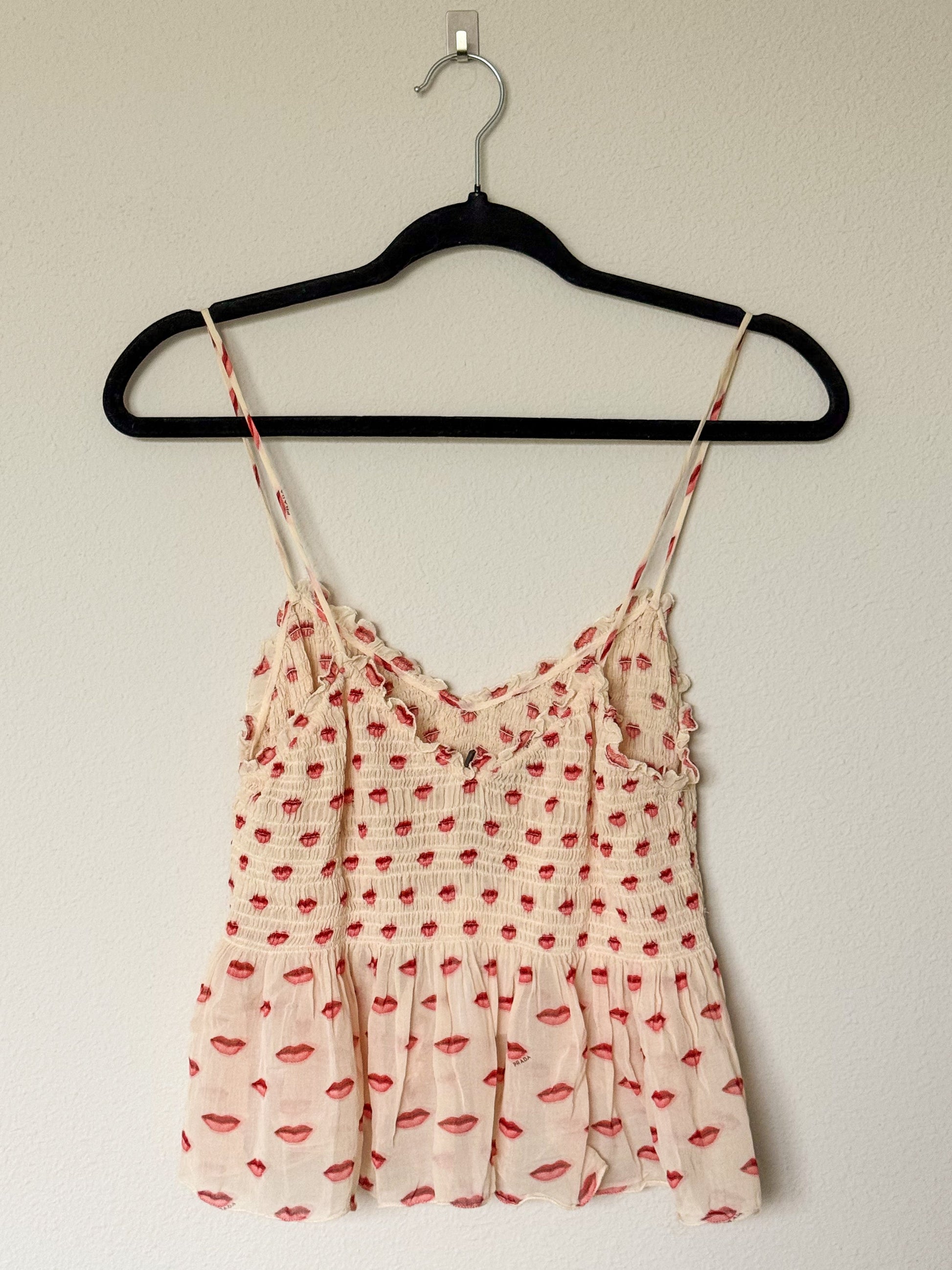 Prada Spring 2000 Lip Print Camisole Tank  Icarus Vintage