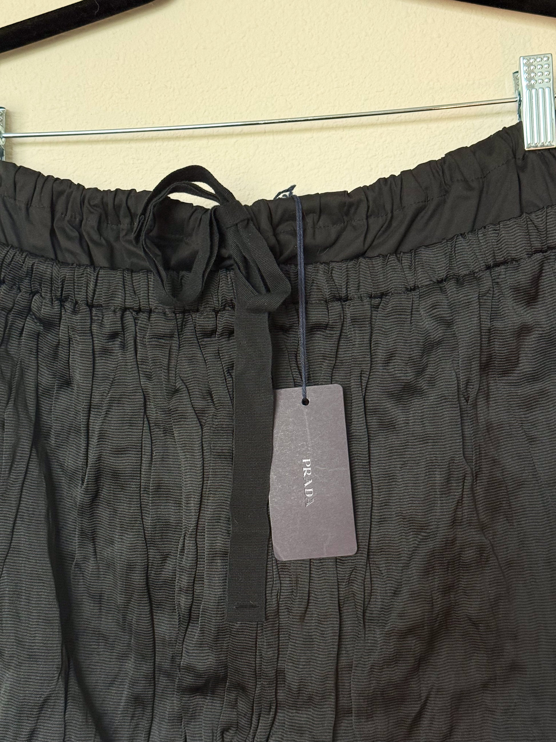 Prada Spring 2009 Runway Black Crinkled Skirt  Icarus Vintage