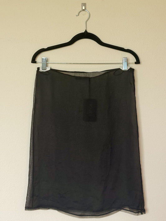 Prada Black Sheer Chiffon Skirt  Icarus Vintage
