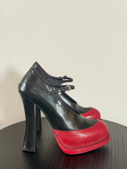 Prada Fall 2012 Platform Mary Janes w/ Red Rubber Sole  Icarus Vintage