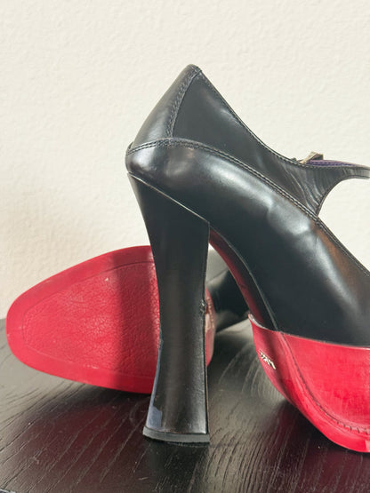 Prada Fall 2012 Platform Mary Janes w/ Red Rubber Sole  Icarus Vintage