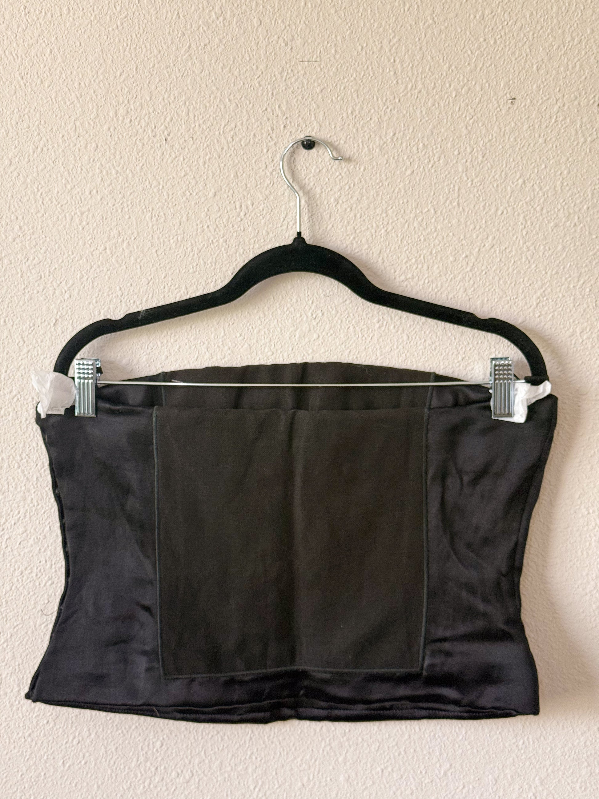 Prada Spring 1998 Black Silk and Linen Strapless Top  Icarus Vintage