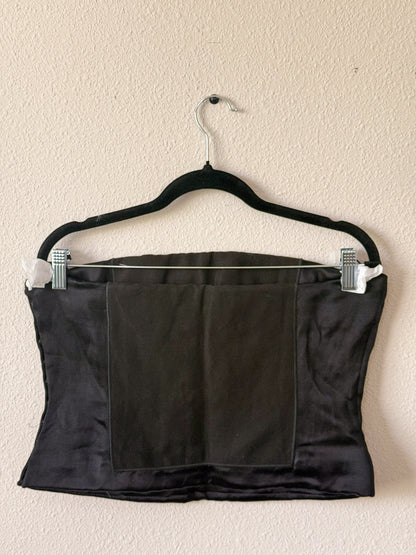 Prada Spring 1998 Black Silk and Linen Strapless Top  Icarus Vintage