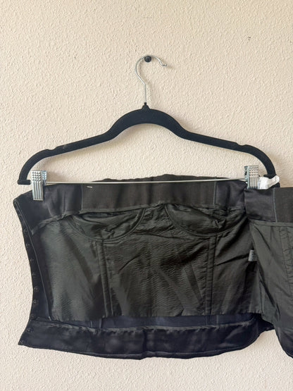 Prada Spring 1998 Black Silk and Linen Strapless Top  Icarus Vintage