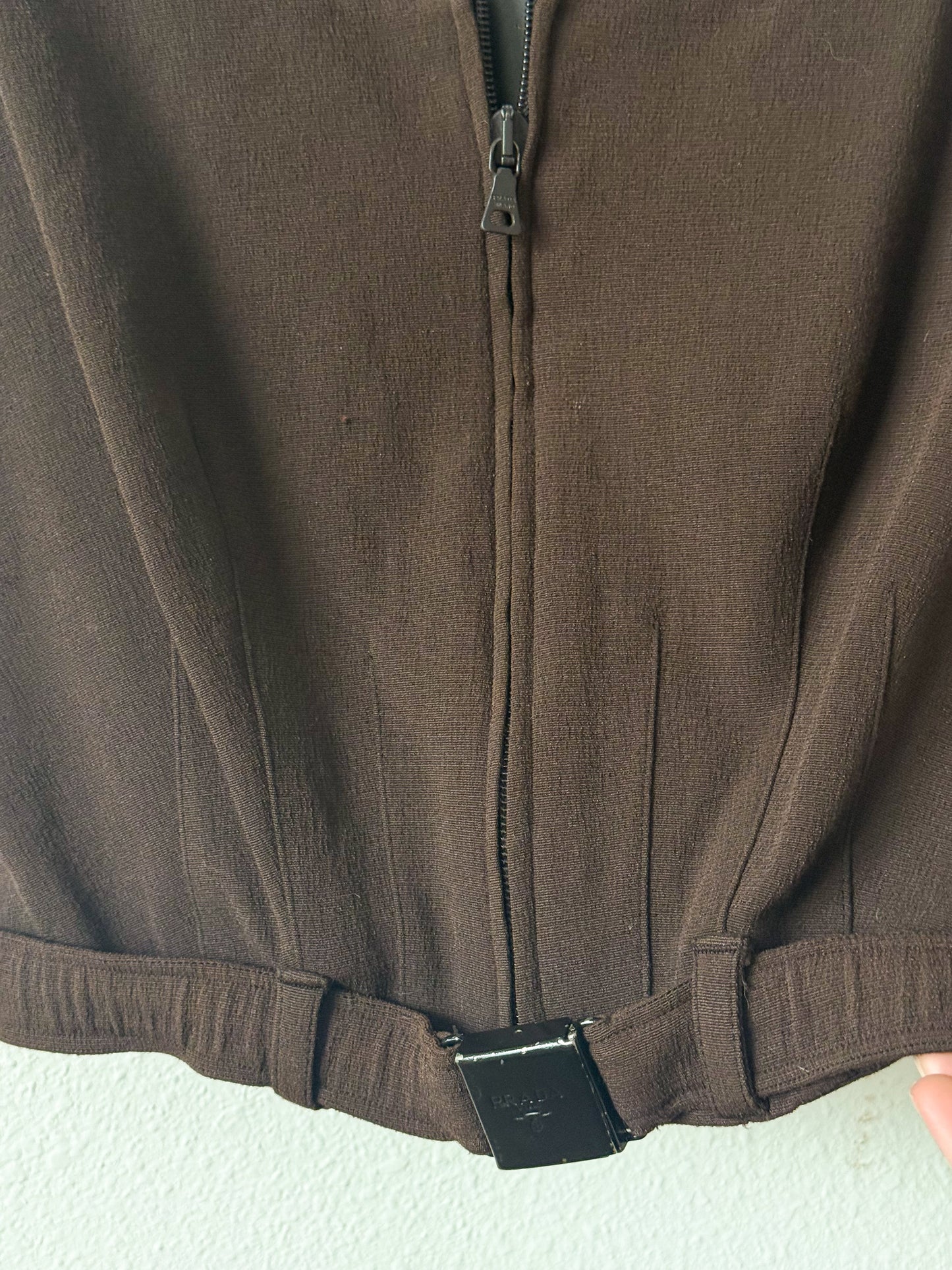 Prada Spring 1995 Brown Cropped Vest  Icarus Vintage