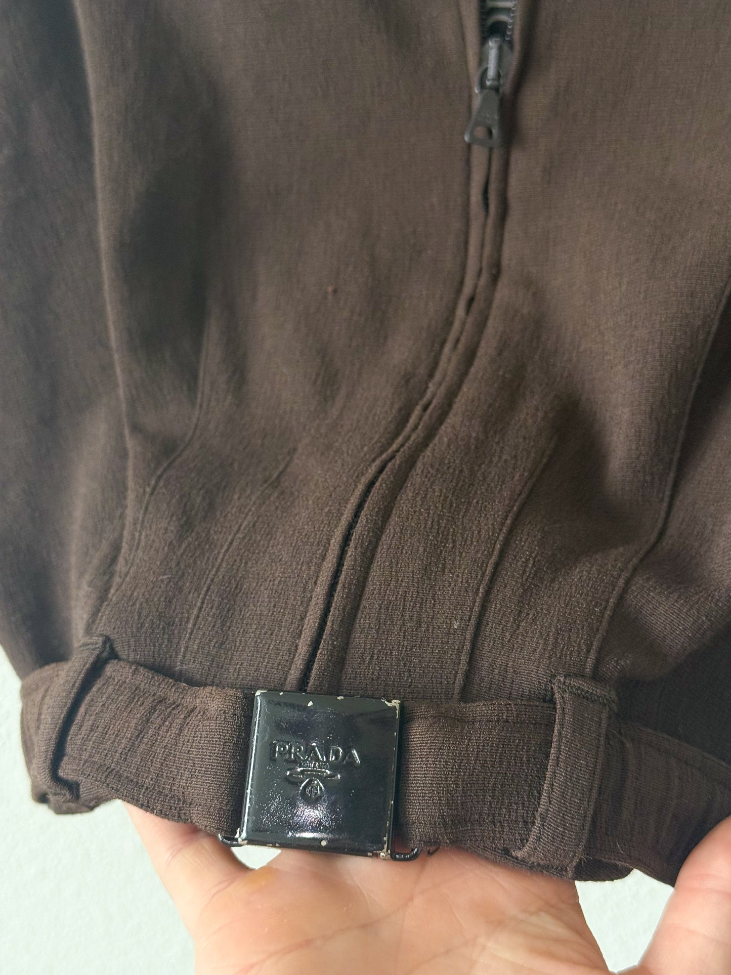 Prada Spring 1995 Brown Cropped Vest  Icarus Vintage