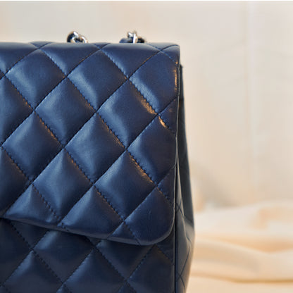 Chanel 2005 Navy Jumbo Lambskin Single Flap 6900.00 Icarus Vintage