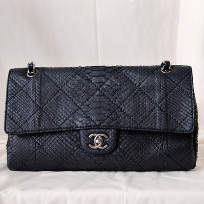 Chanel 2011 Black Python Single Flap 6500.00 Icarus Vintage