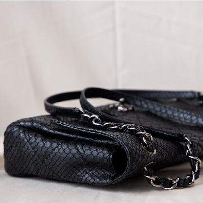 Chanel 2011 Black Python Single Flap 6500.00 Icarus Vintage