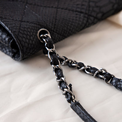 Chanel 2011 Black Python Single Flap 6500.00 Icarus Vintage