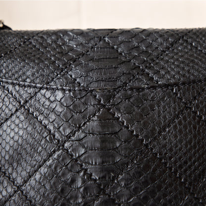 Chanel 2011 Black Python Single Flap 6500.00 Icarus Vintage
