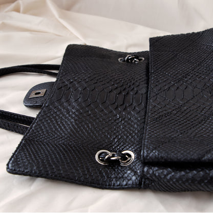 Chanel 2011 Black Python Single Flap 6500.00 Icarus Vintage