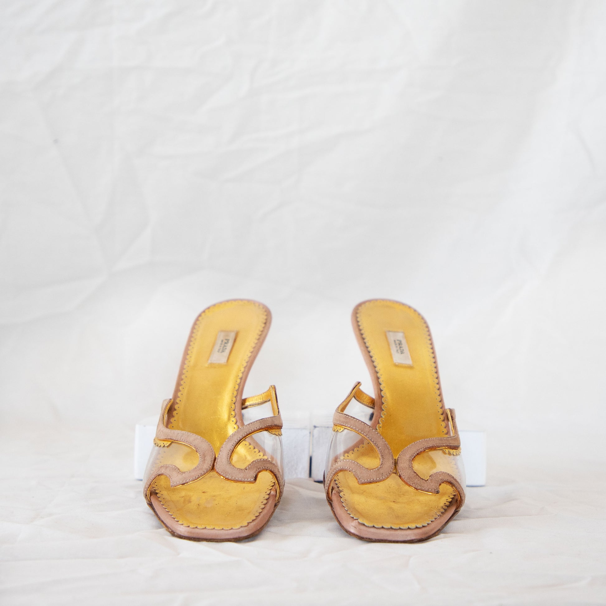 Prada 2000's Transparent Kitten Heels  Icarus Vintage