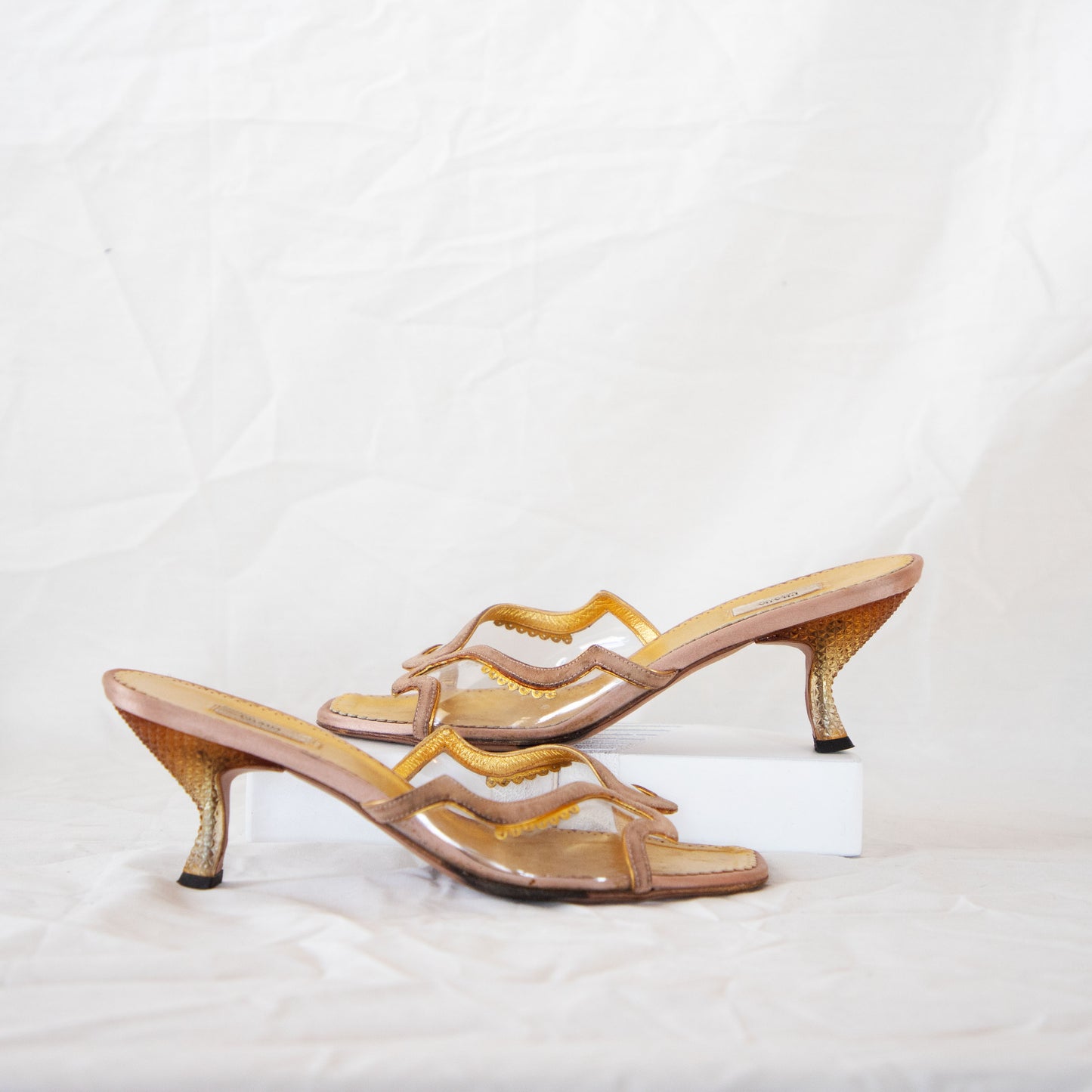 Prada 2000's Transparent Kitten Heels  Icarus Vintage