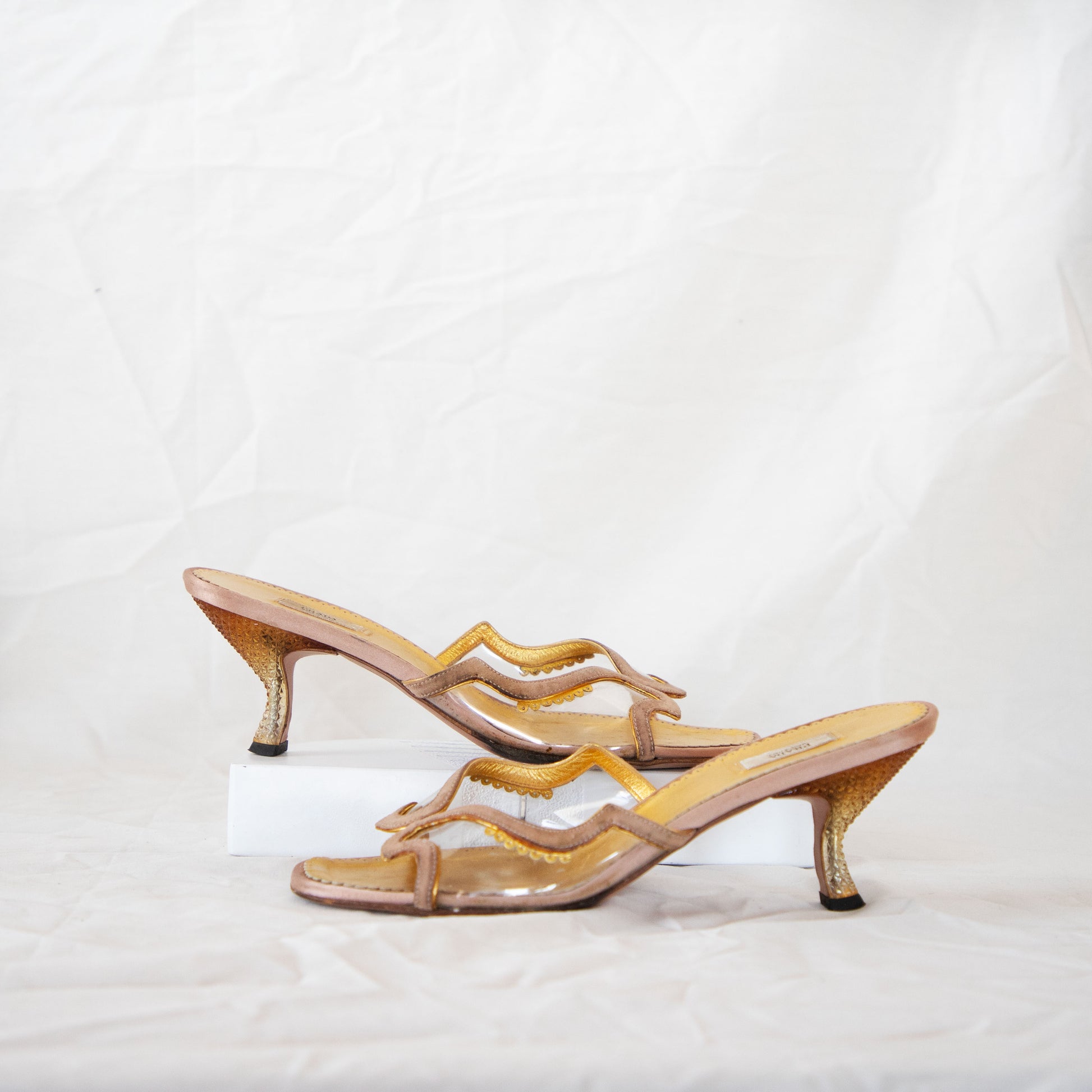 Prada 2000's Transparent Kitten Heels  Icarus Vintage