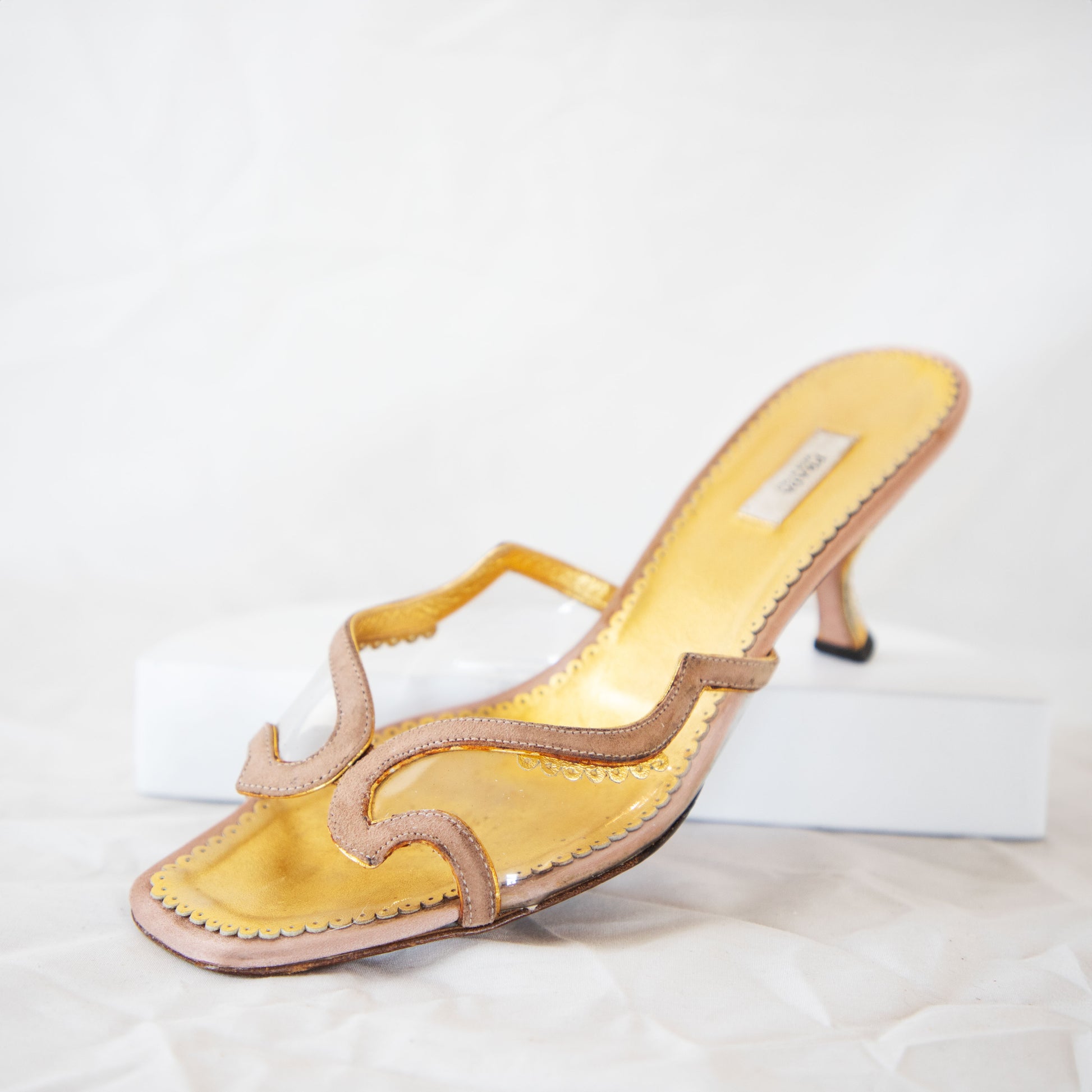 Prada 2000's Transparent Kitten Heels  Icarus Vintage