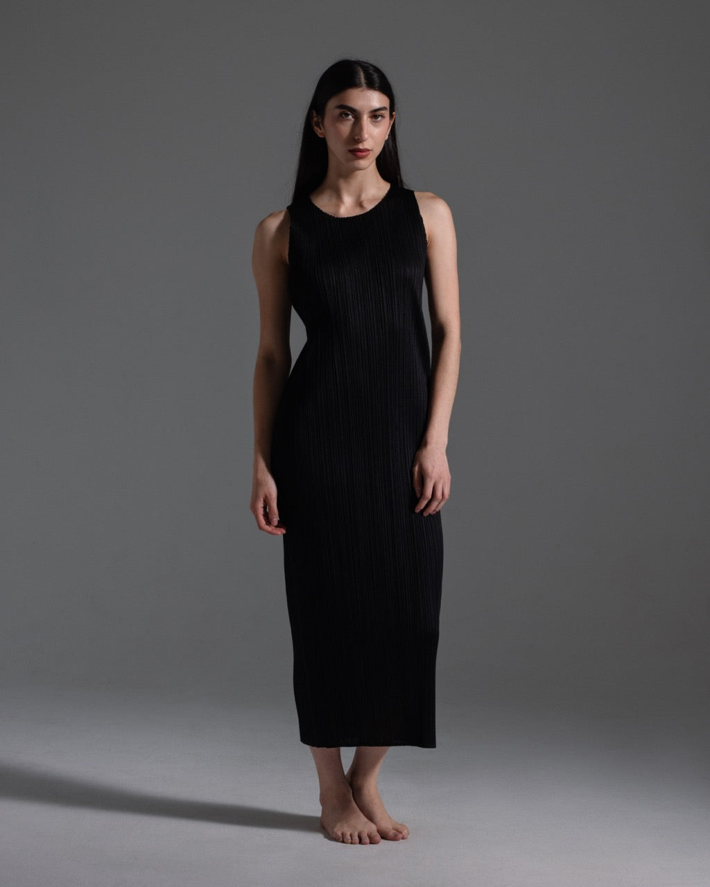 Pleats Please Black Maxi Tank Dress  Icarus Vintage