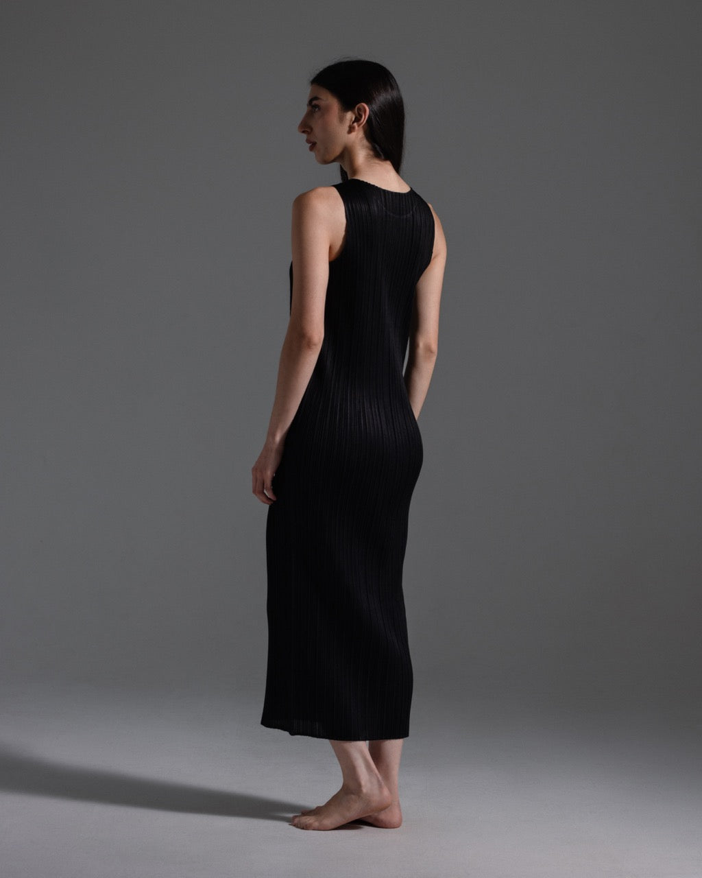Pleats Please Black Maxi Tank Dress  Icarus Vintage