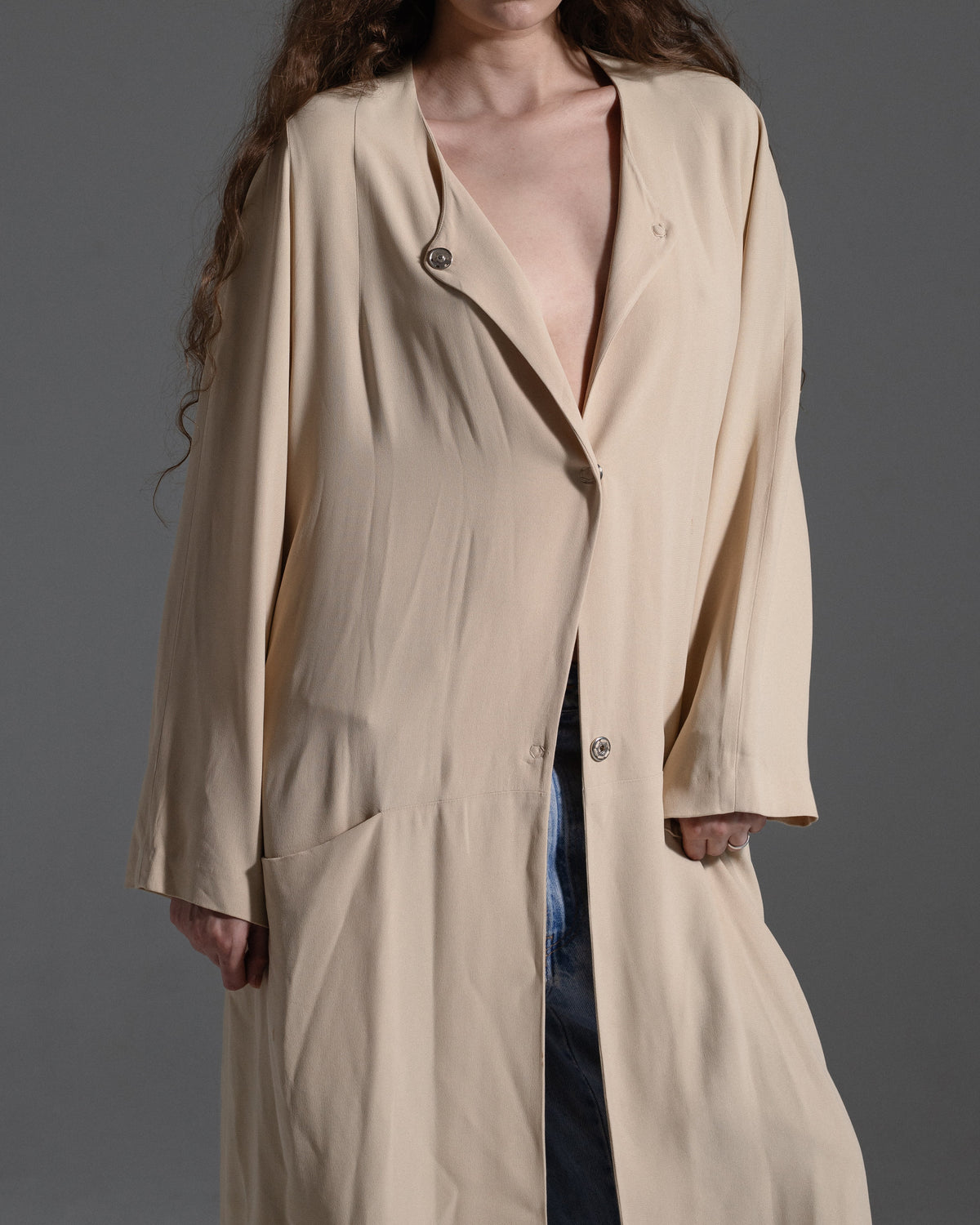 Maison Martin Margiela 1990's Tan Duster Jacket  Icarus Vintage