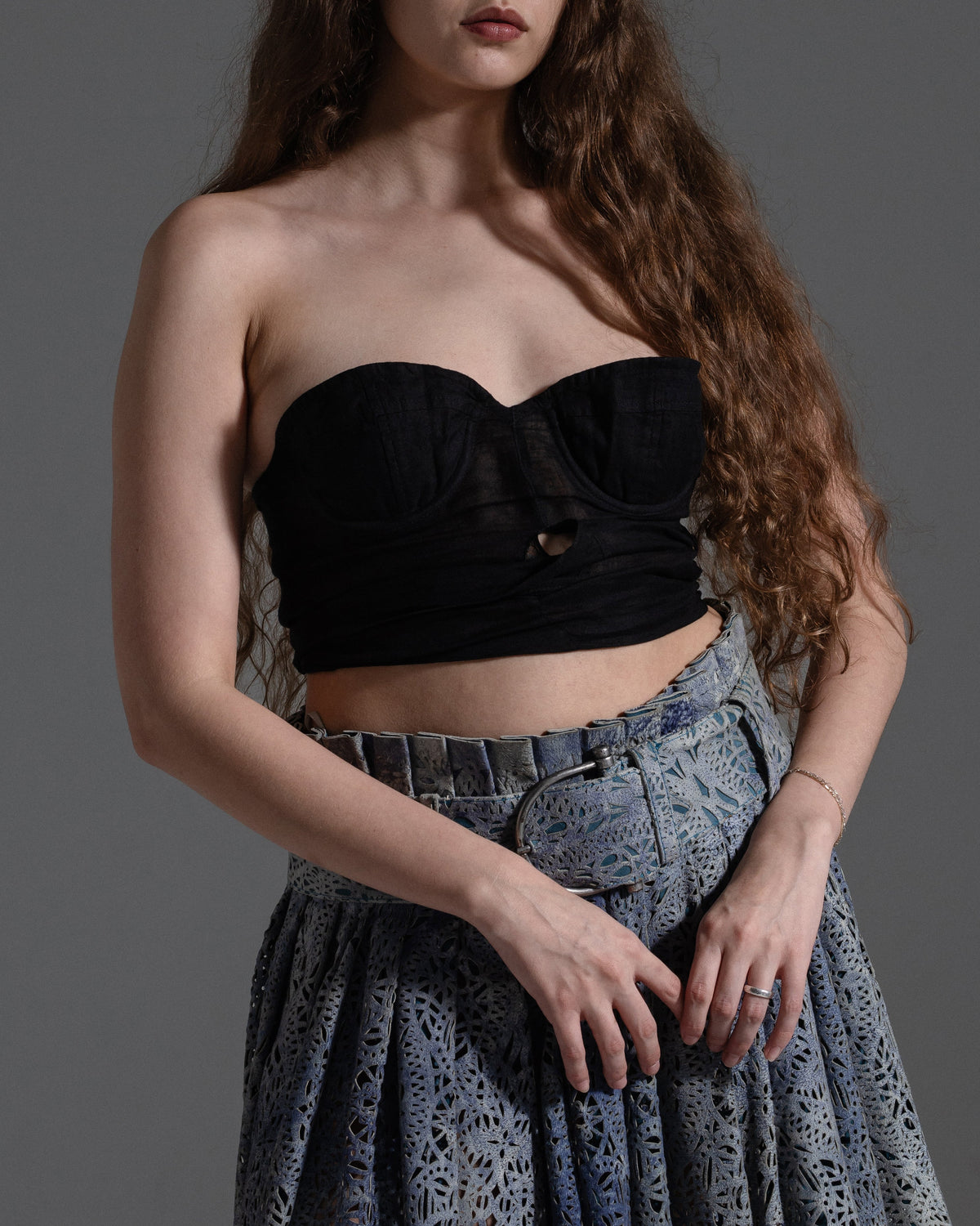 Blumarine Black Linen Top  Icarus Vintage
