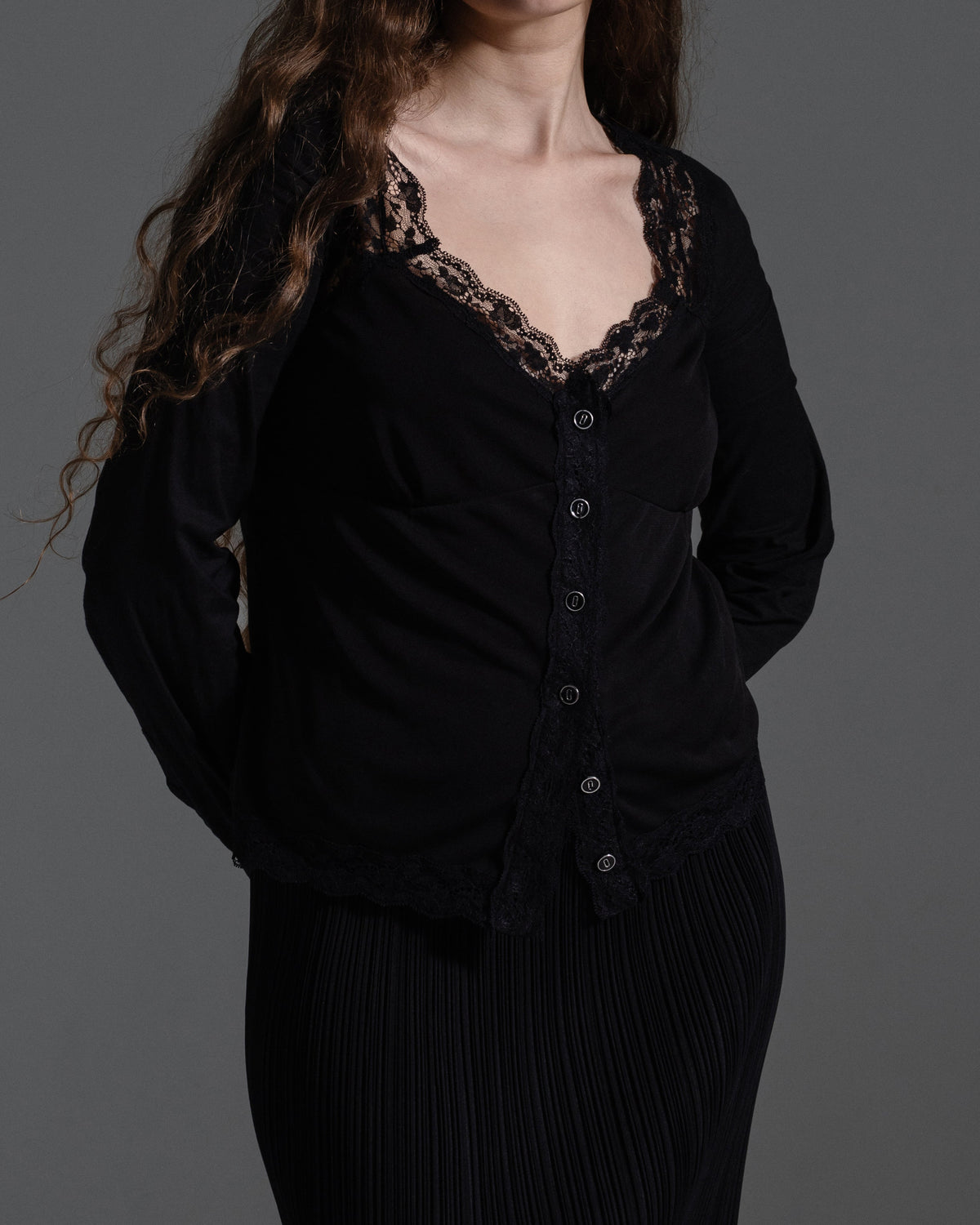 Dolce & Gabbana D&G Black Lace Button Up  Icarus Vintage