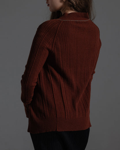 Yohji Yamamoto Y's Brown Knit Cardigan w/ Asymmetrical Collar  Icarus Vintage