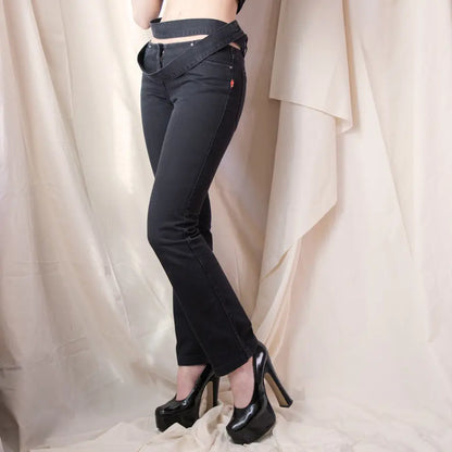 Jean Paul Gaultier 90's Jeans Low Rise Bondage Jeans  Icarus Vintage