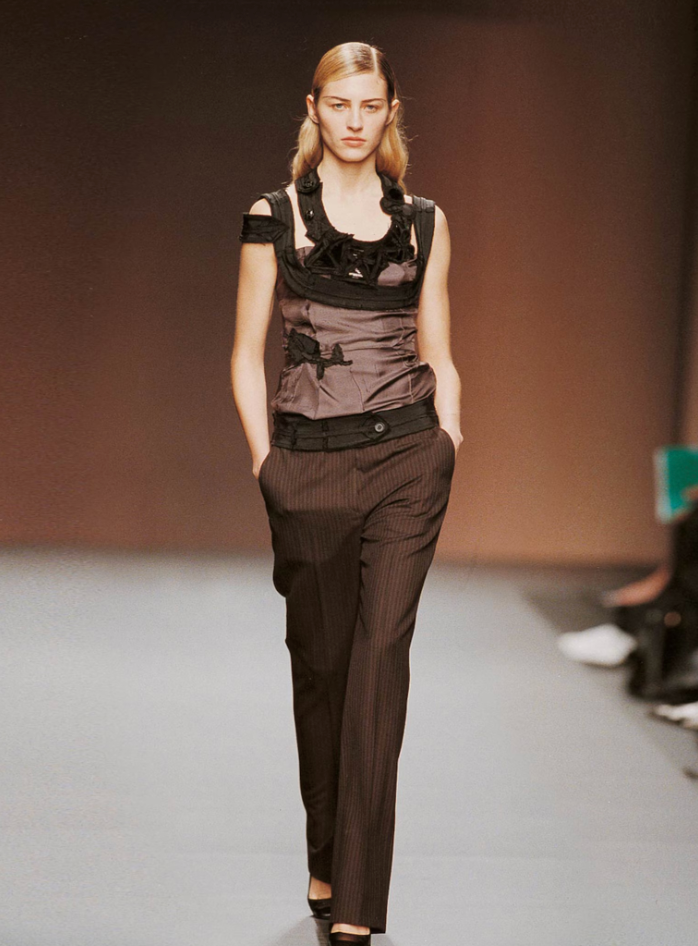 Prada Fall 2003 Gray Silk Top  Icarus Vintage